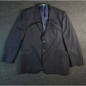 Hickey Freeman Nordstrom Men's Navy Wool Blazer Sport Coat 100% Wool Size 46R